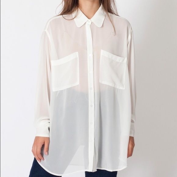 American Apparel Sheer White Tunic 